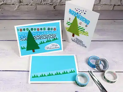 Weihnachtskarten mit Washi Tape gestalten