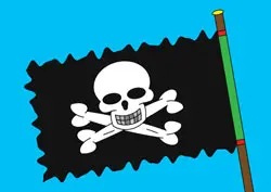 Malvorlage Piraten einfach Piratenflagge
